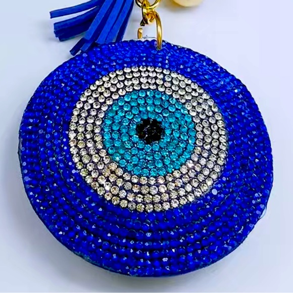 NEW TURKEY EYES CRYSTAL KEYCHAIN FASHION CUTE COLORFUL BAG KEY CHAIN - Picture 7 of 7